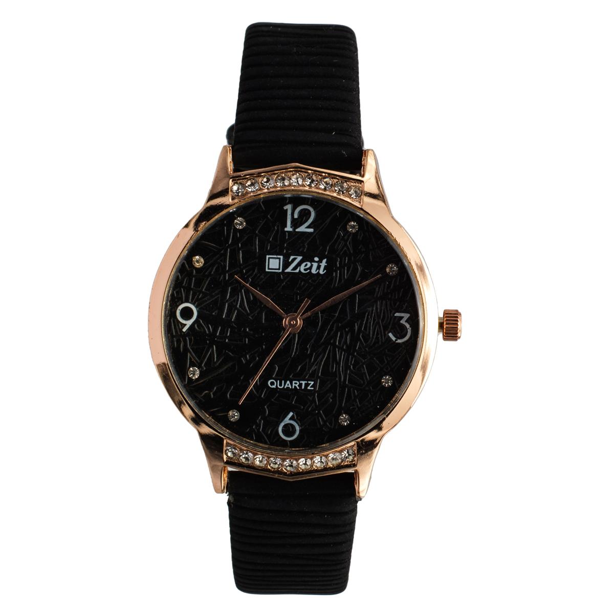 Reloj Análogo Zeit Textura Casual Dama Correa De Tacto Piel