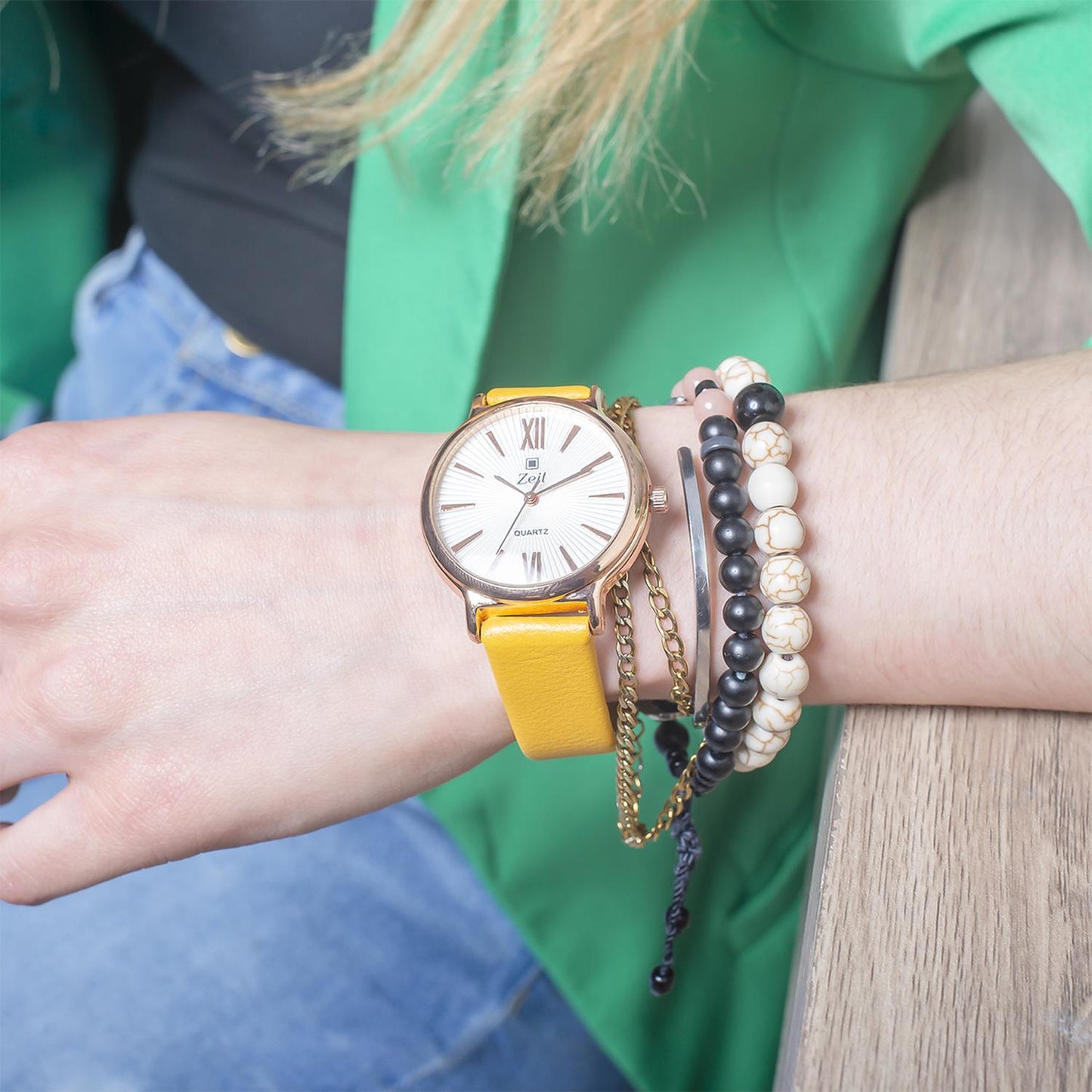 Reloj Análogo Zeit Casual Mujer Tacto Piel Liso