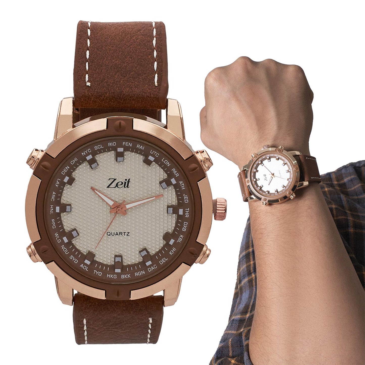 Reloj Análogo Zeit Casual Hombre Tacto Piel