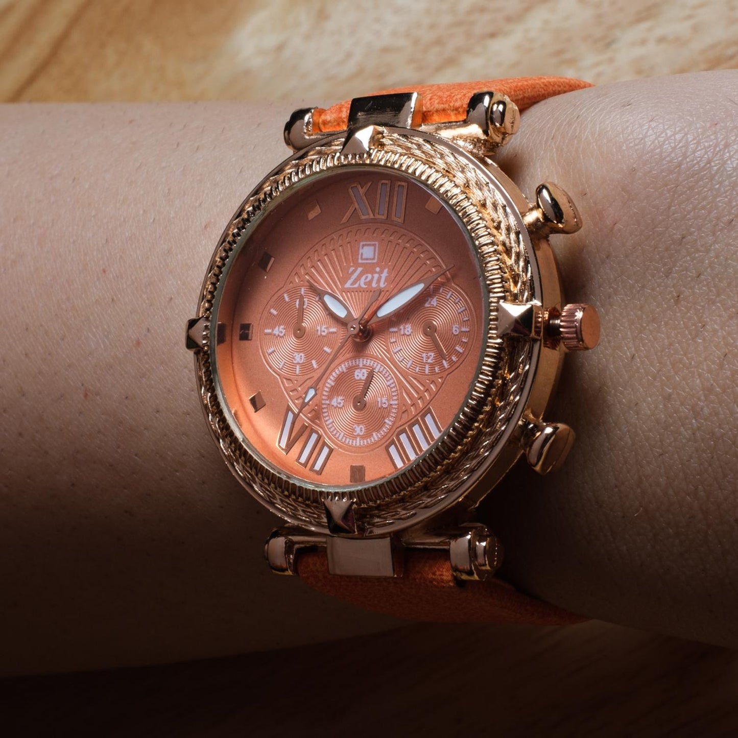 Reloj Análogo Zeit Dama Simuladores Casual Tacto Piel