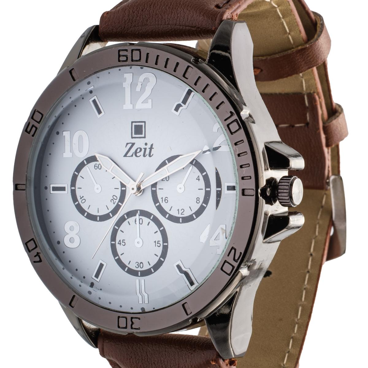 Reloj Análogo Zeit Caballero Casual Tacto Piel Simuladores