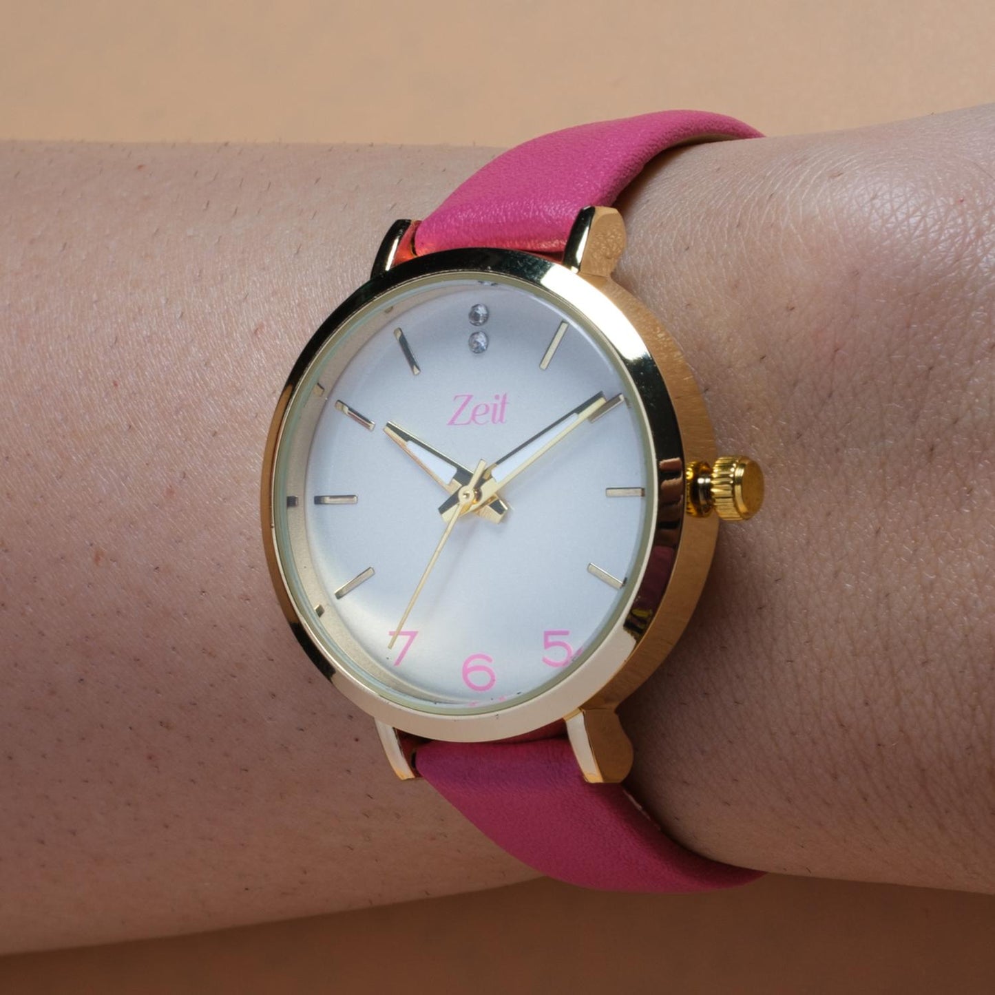Reloj Análogo Zeit Dama Casual Tacto Piel/Liso Pedrería