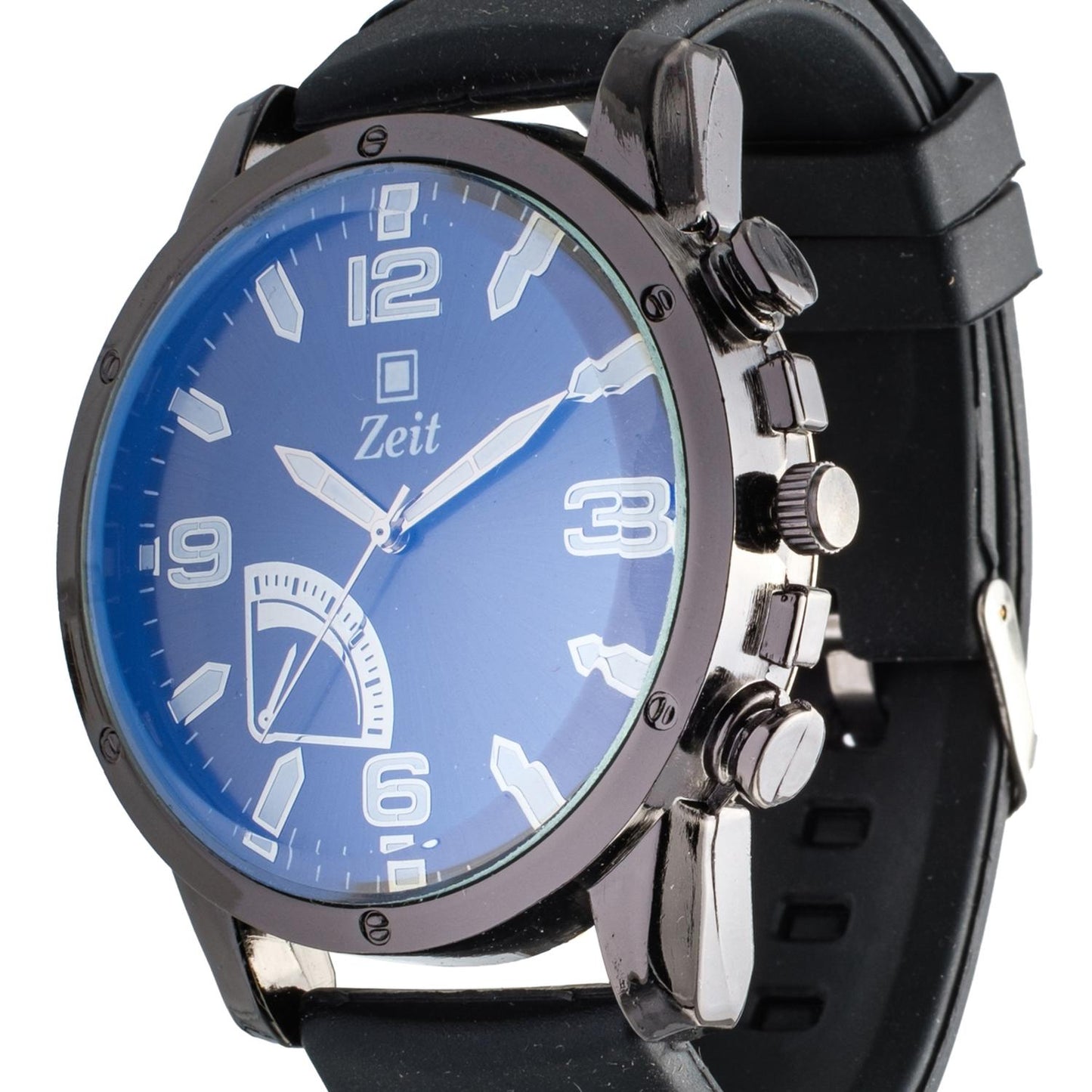 Reloj Análogo Zeit Caballero Correa De Silicón y Simuladores