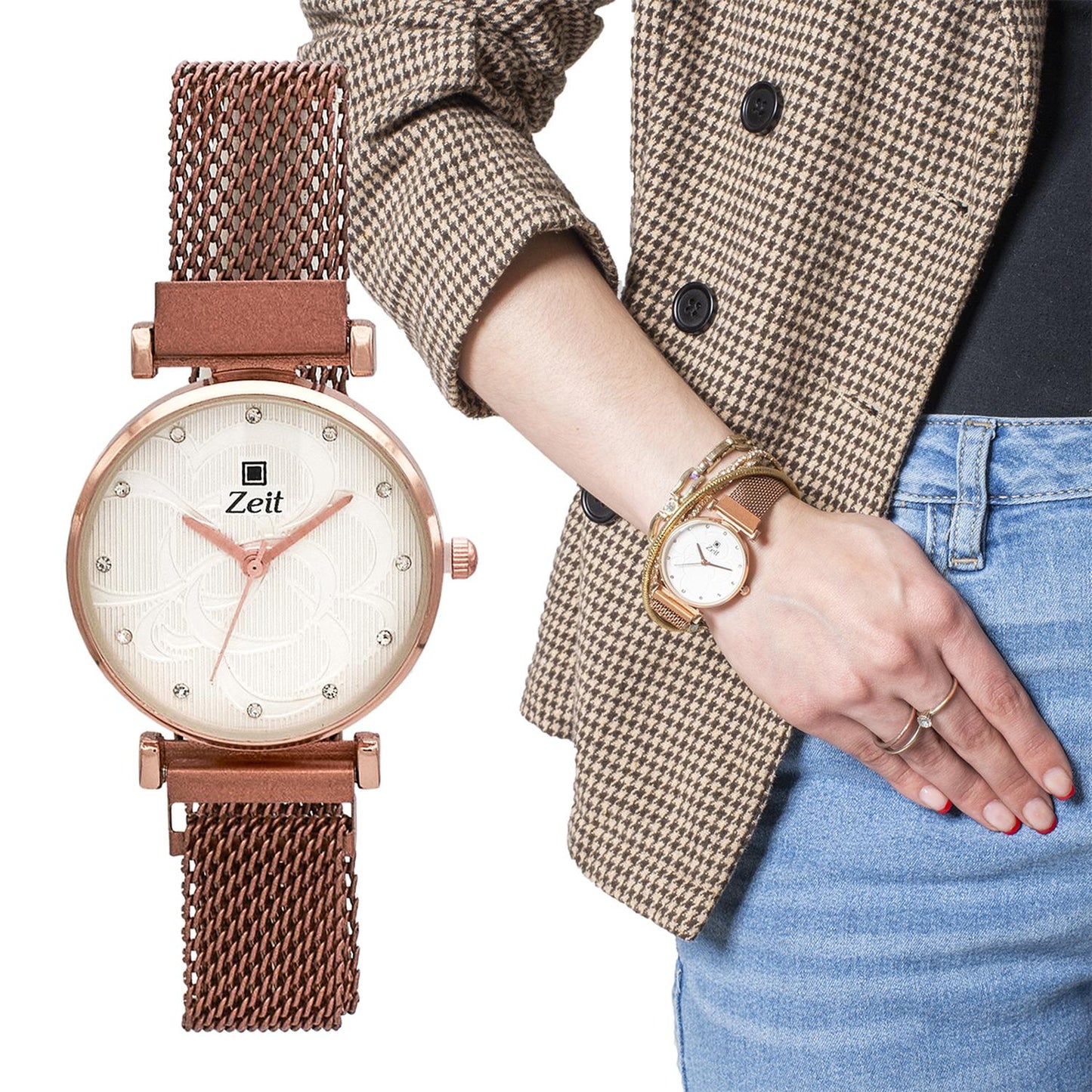 Reloj Análogo Zeit Casual Mujer Mesh
