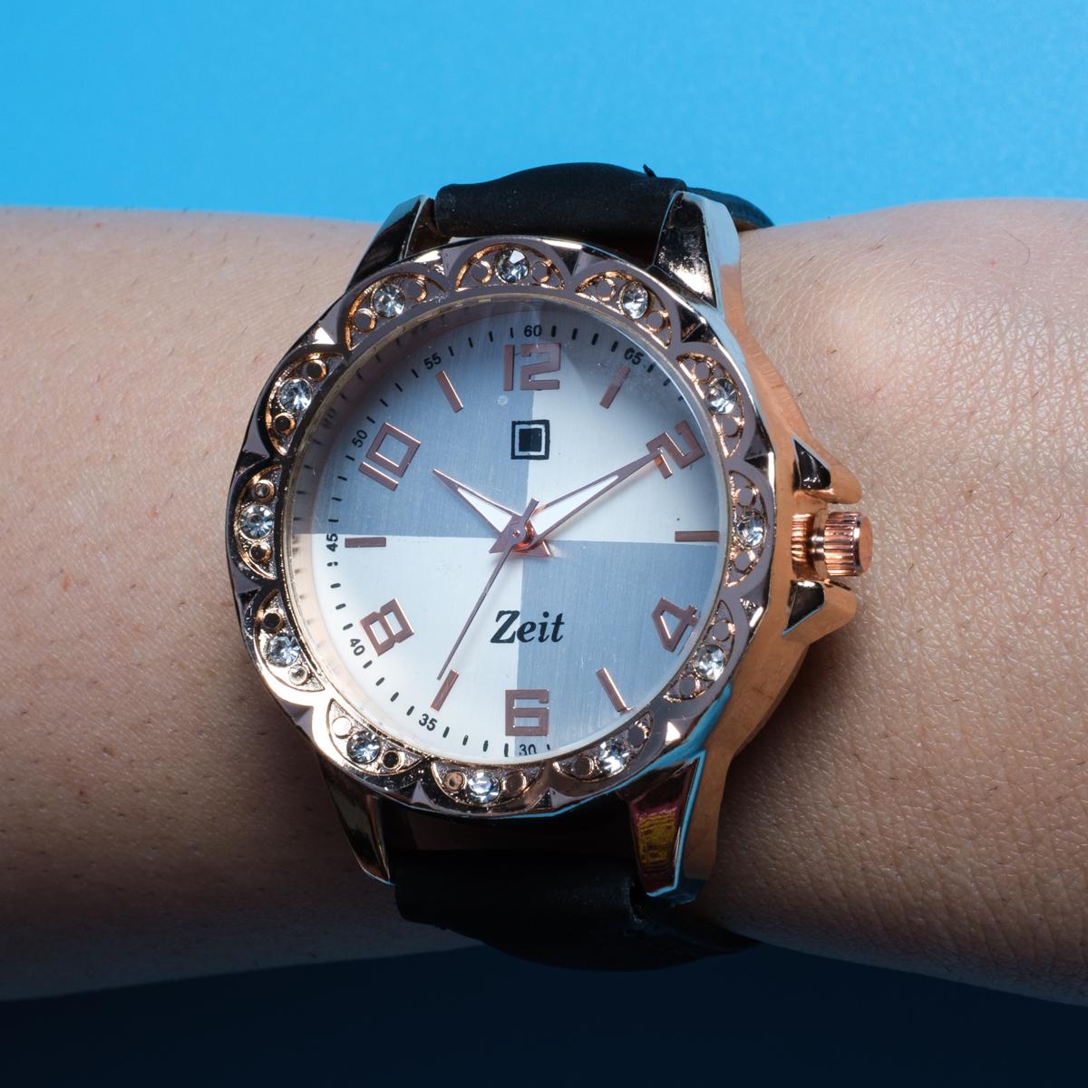 Reloj Análogo Zeit Dama Casual correa De Tacto Piel Textura