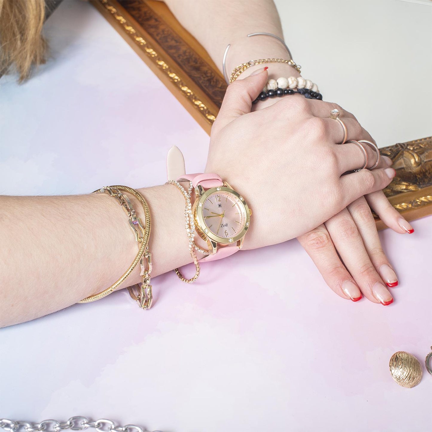 Reloj Análogo Zeit Casual Mujer Tacto Piel