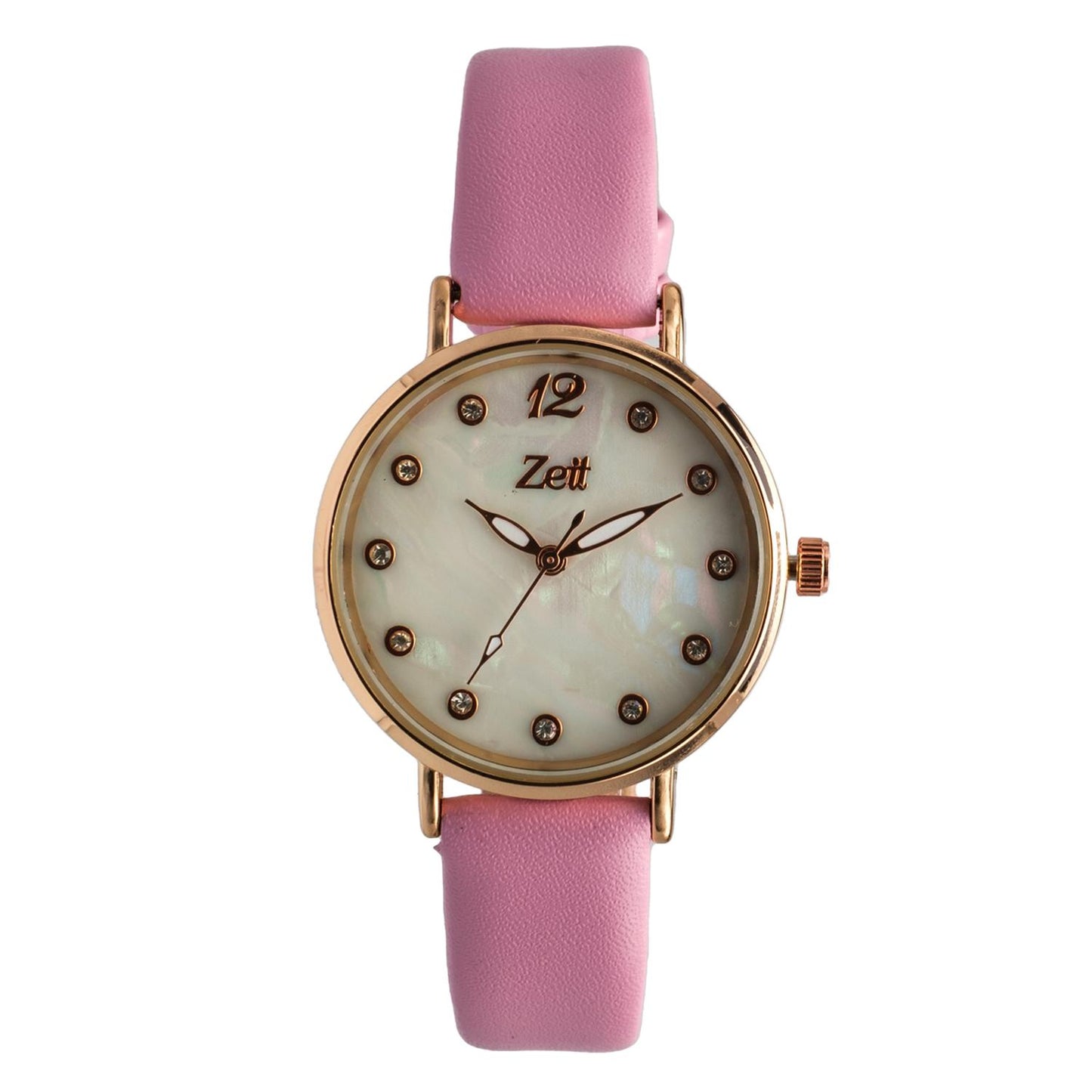 Reloj Análogo Zeit Dama Tacto Piel Indicadores Pedrería