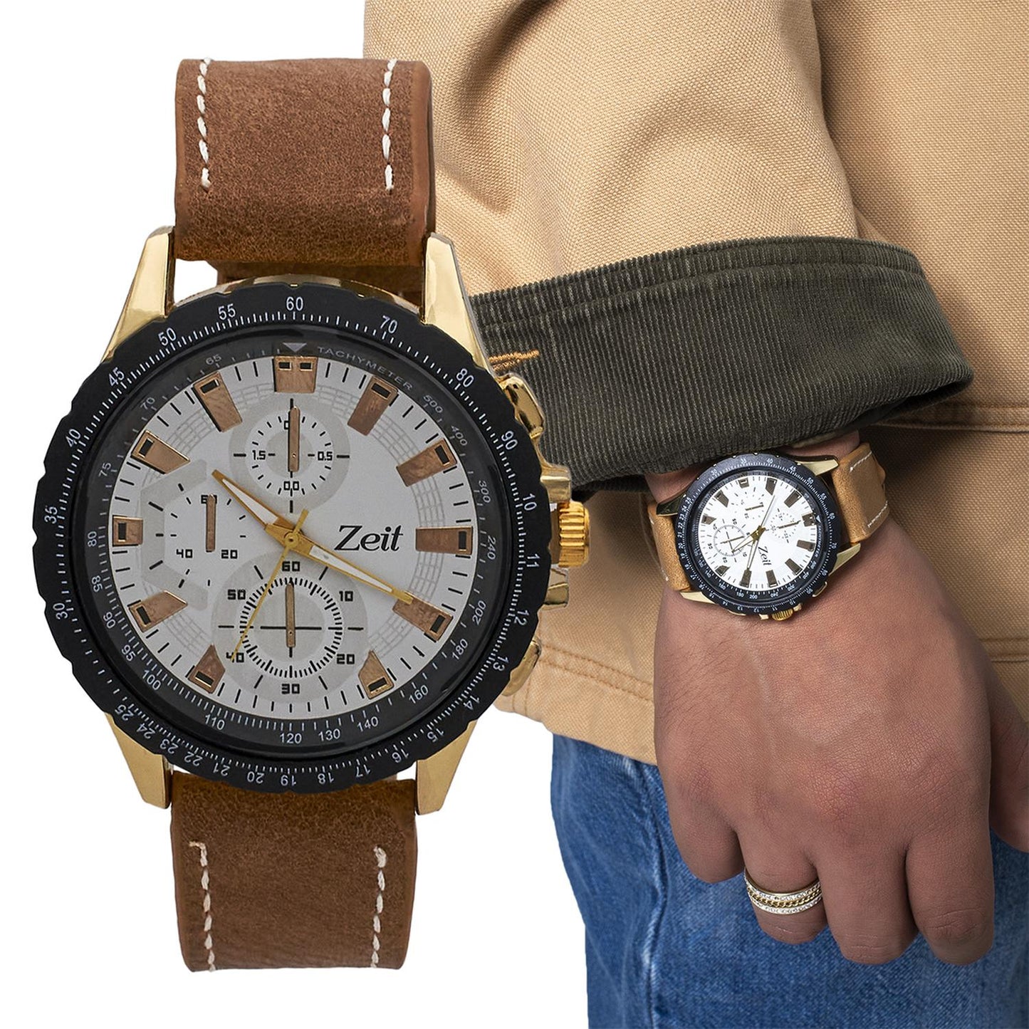 Reloj Análogo Zeit Casual Hombre Tacto Piel