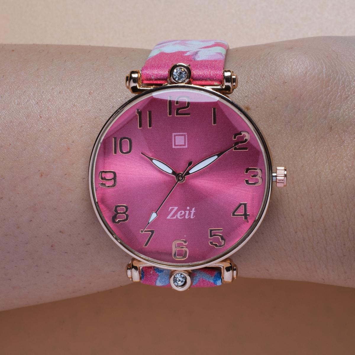 Reloj Análogo Zeit Dama Casual correa De Tacto Piel Flor