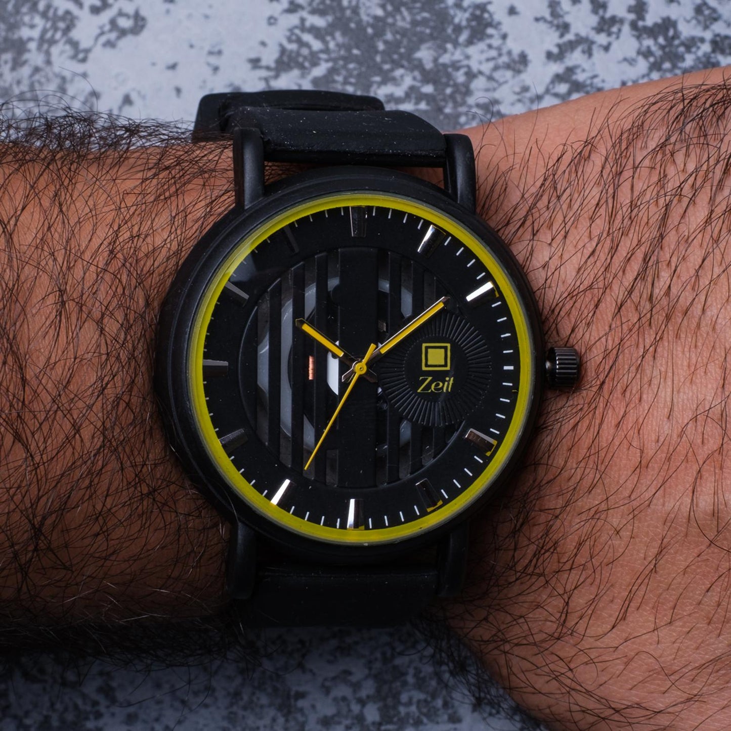 Reloj Análogo Zeit Caballero Casual Correa Silicón Textura