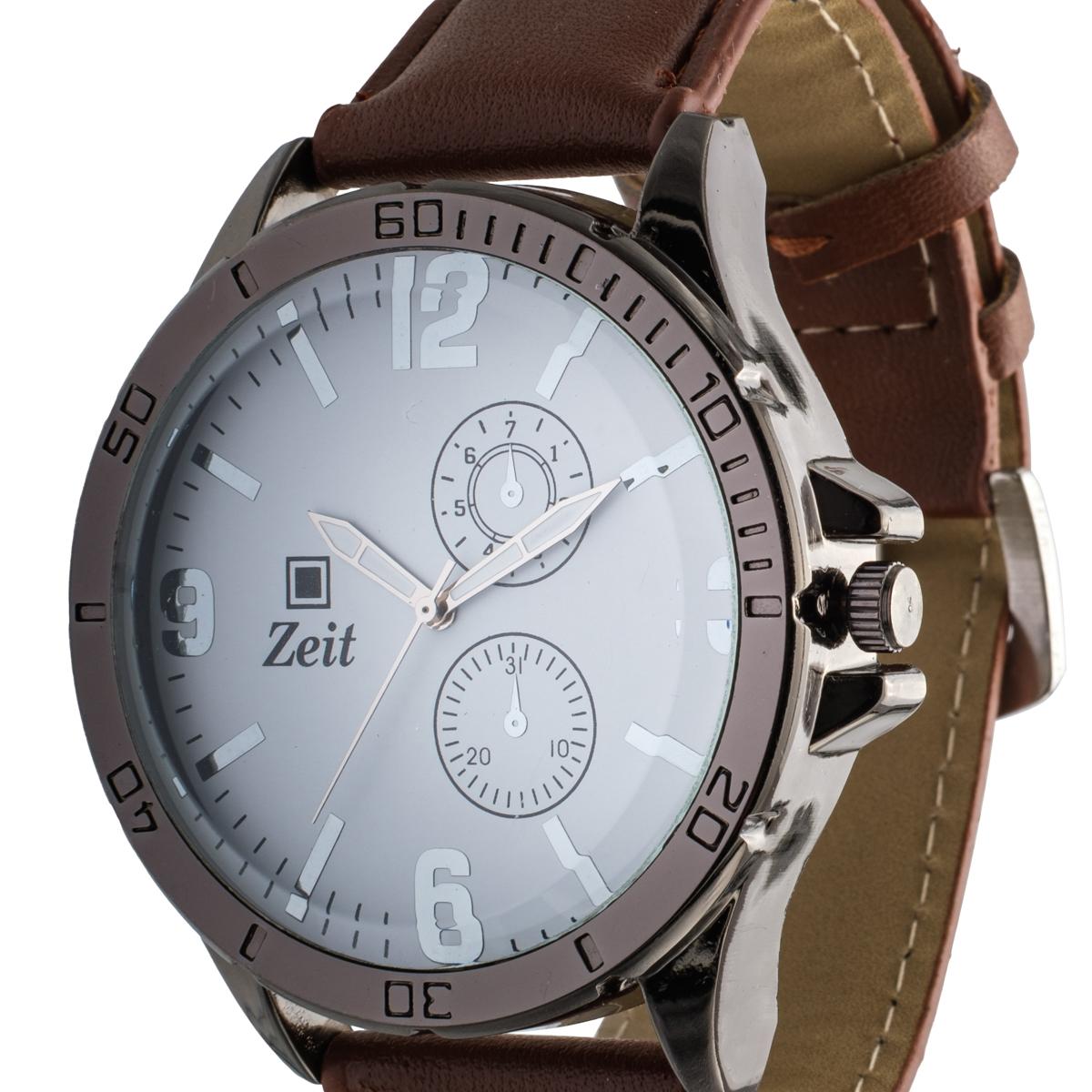 Reloj Análogo Zeit Caballero Casual Tacto Piel y Simuladores