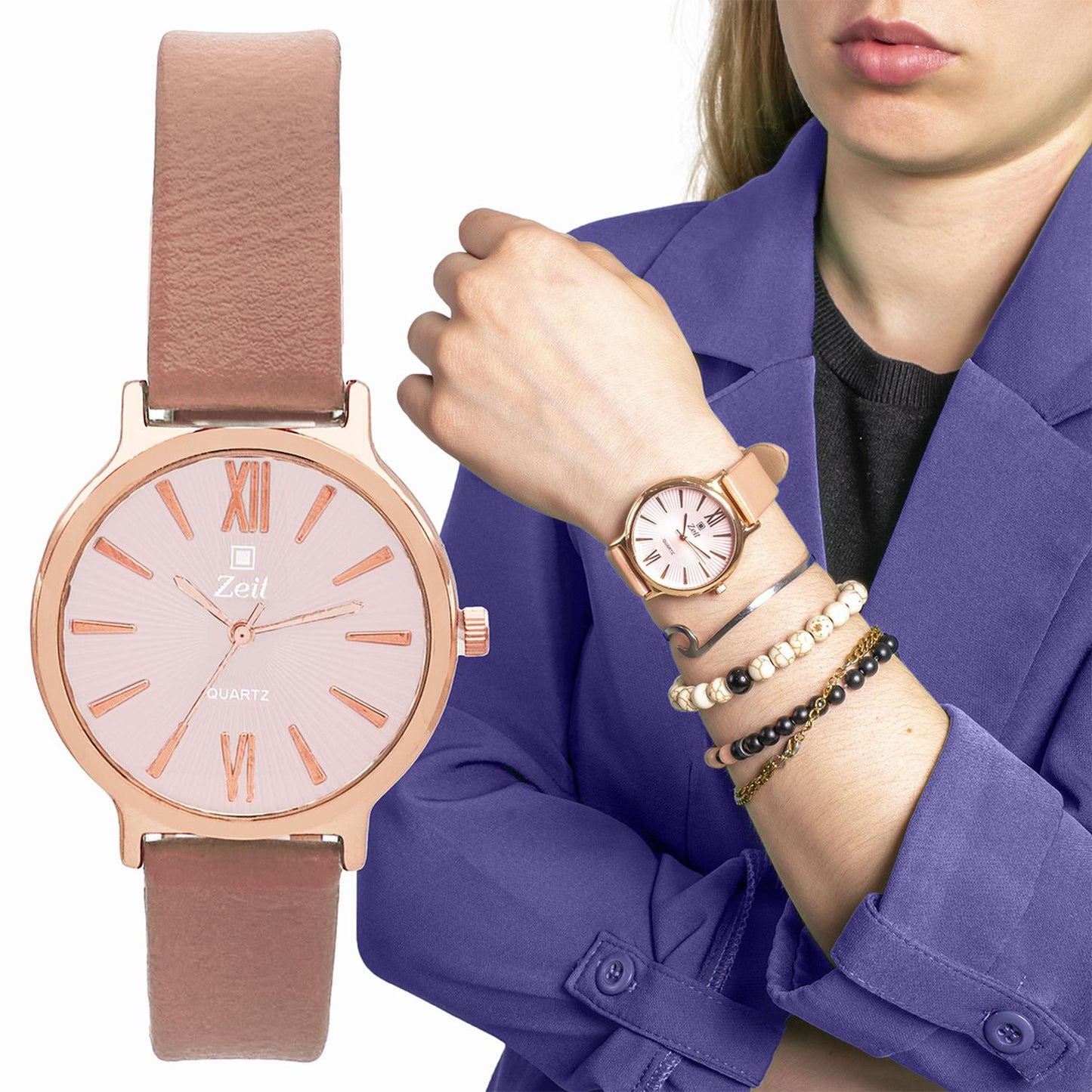 Reloj Análogo Zeit Casual Mujer Tacto Piel Liso