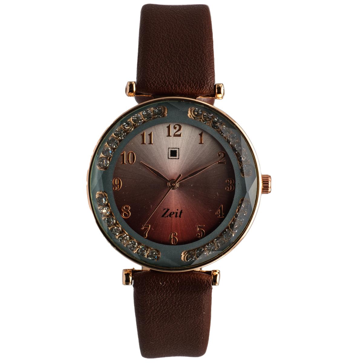 Reloj Análogo Zeit Dama correa De Tacto Piel Textura