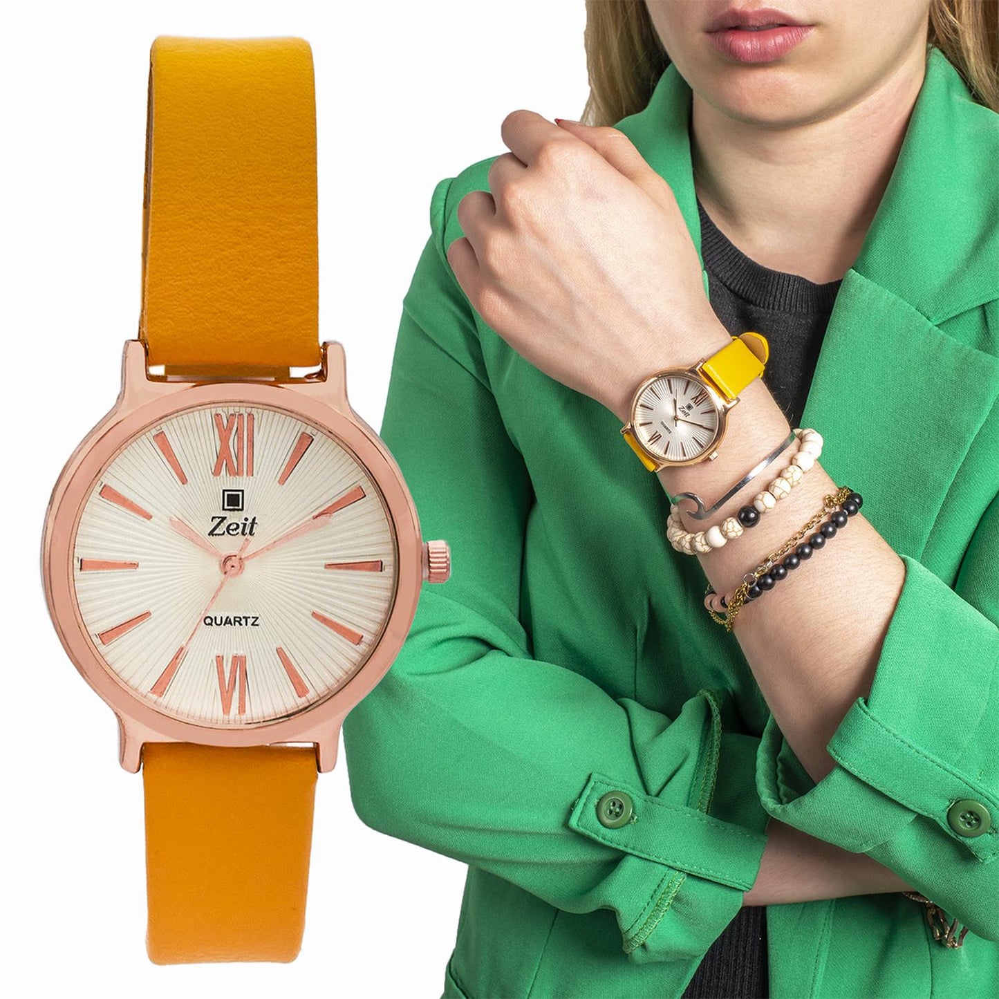 Reloj Análogo Zeit Casual Mujer Tacto Piel Liso