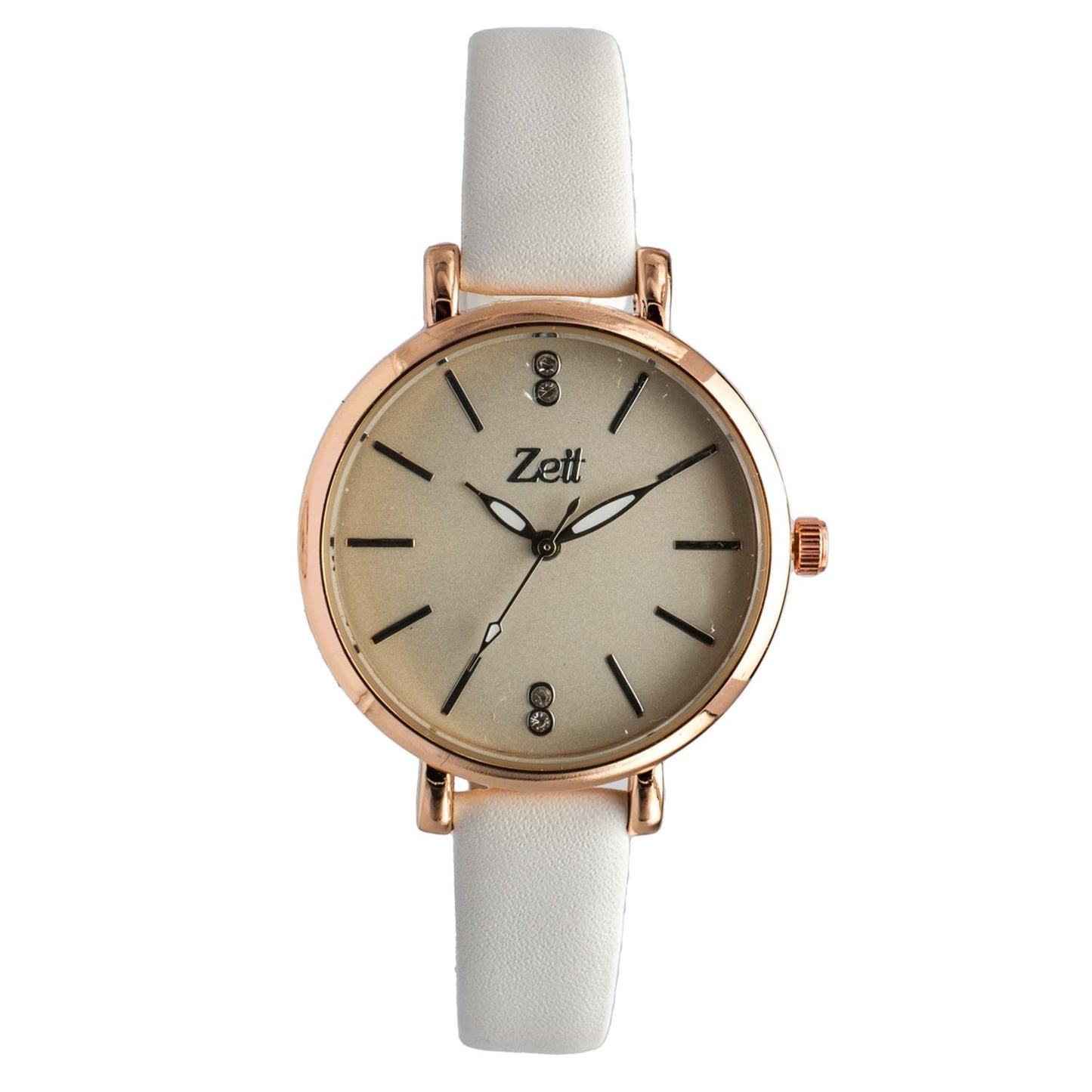 Reloj Análogo Zeit Casual Tacto Piel Pedrería Dama