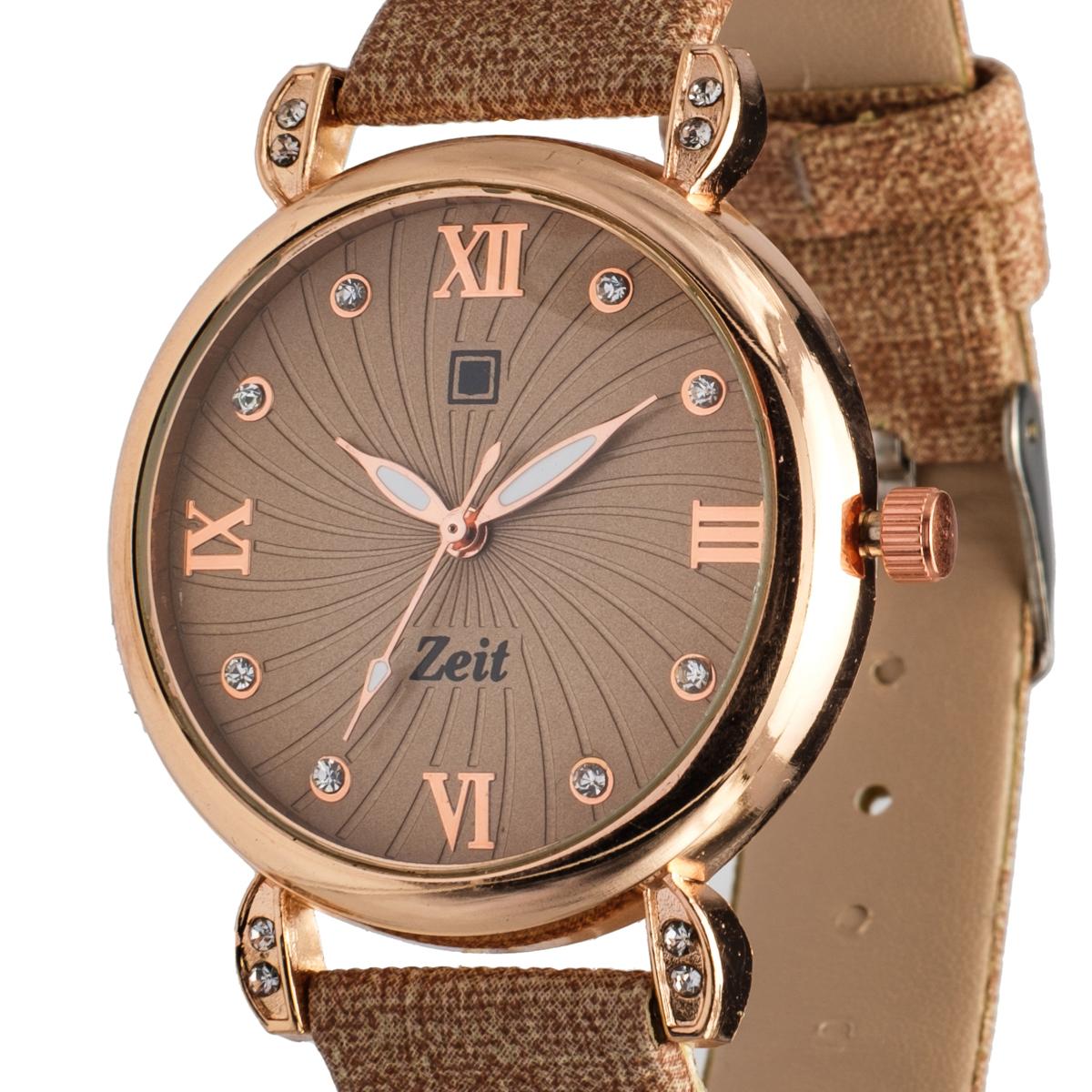 Reloj Análogo Zeit Casual correa Tacto Piel Dama Textura