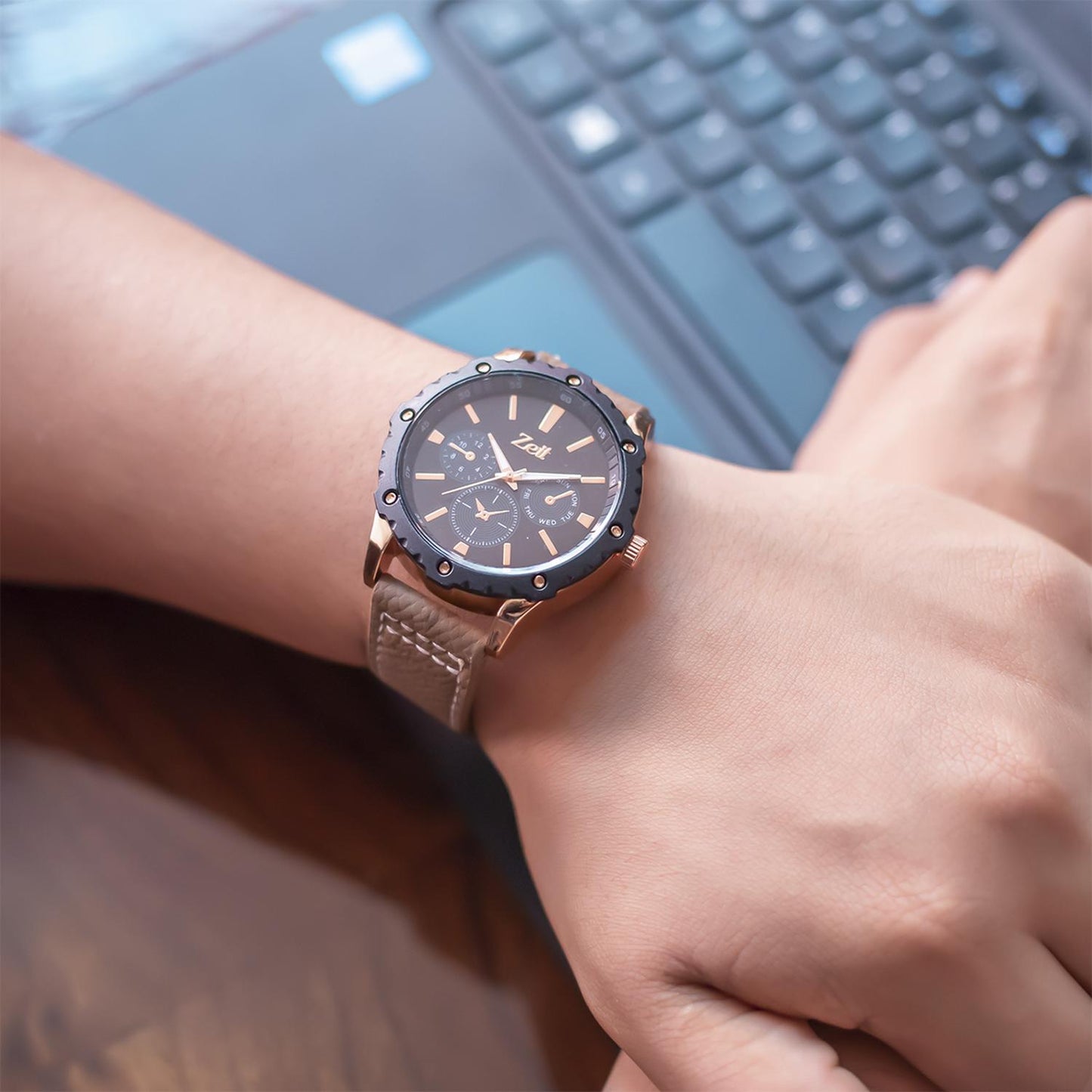 Reloj Análogo Zeit Casual Hombre Tacto Piel