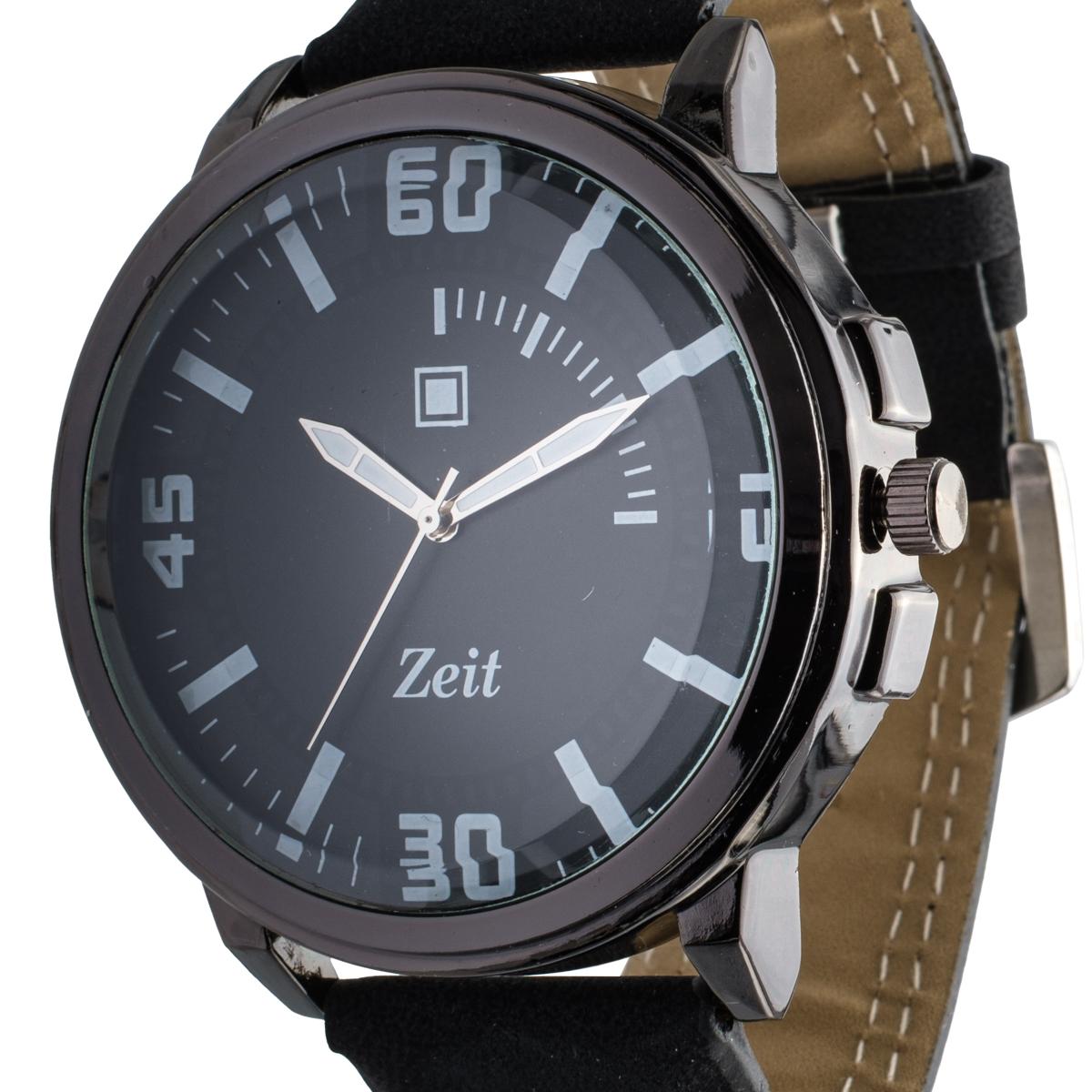 Reloj Análogo Zeit Caballero Fondo Liso Correa Tacto Piel