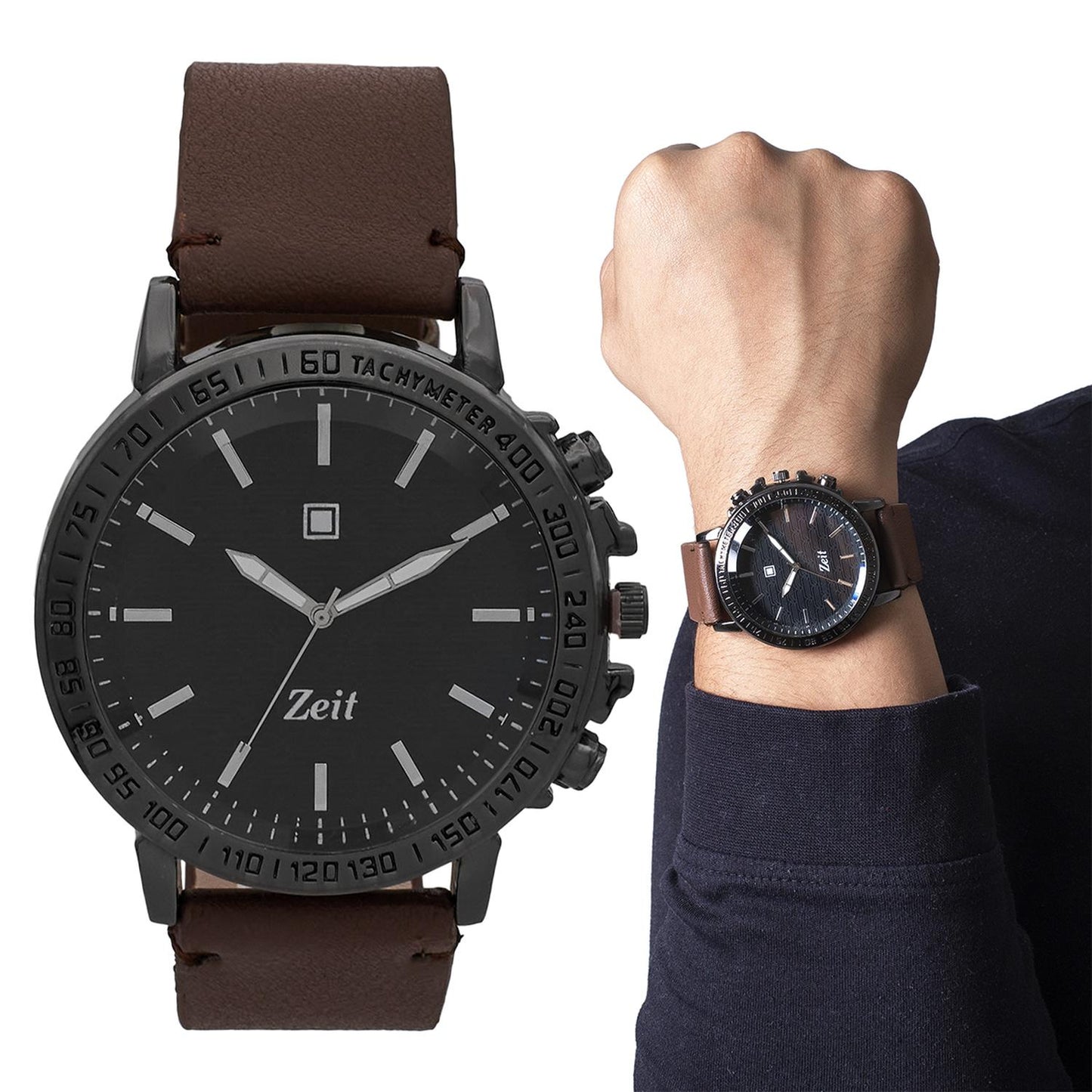 Reloj Análogo Zeit Casual Hombre Tacto Piel Liso