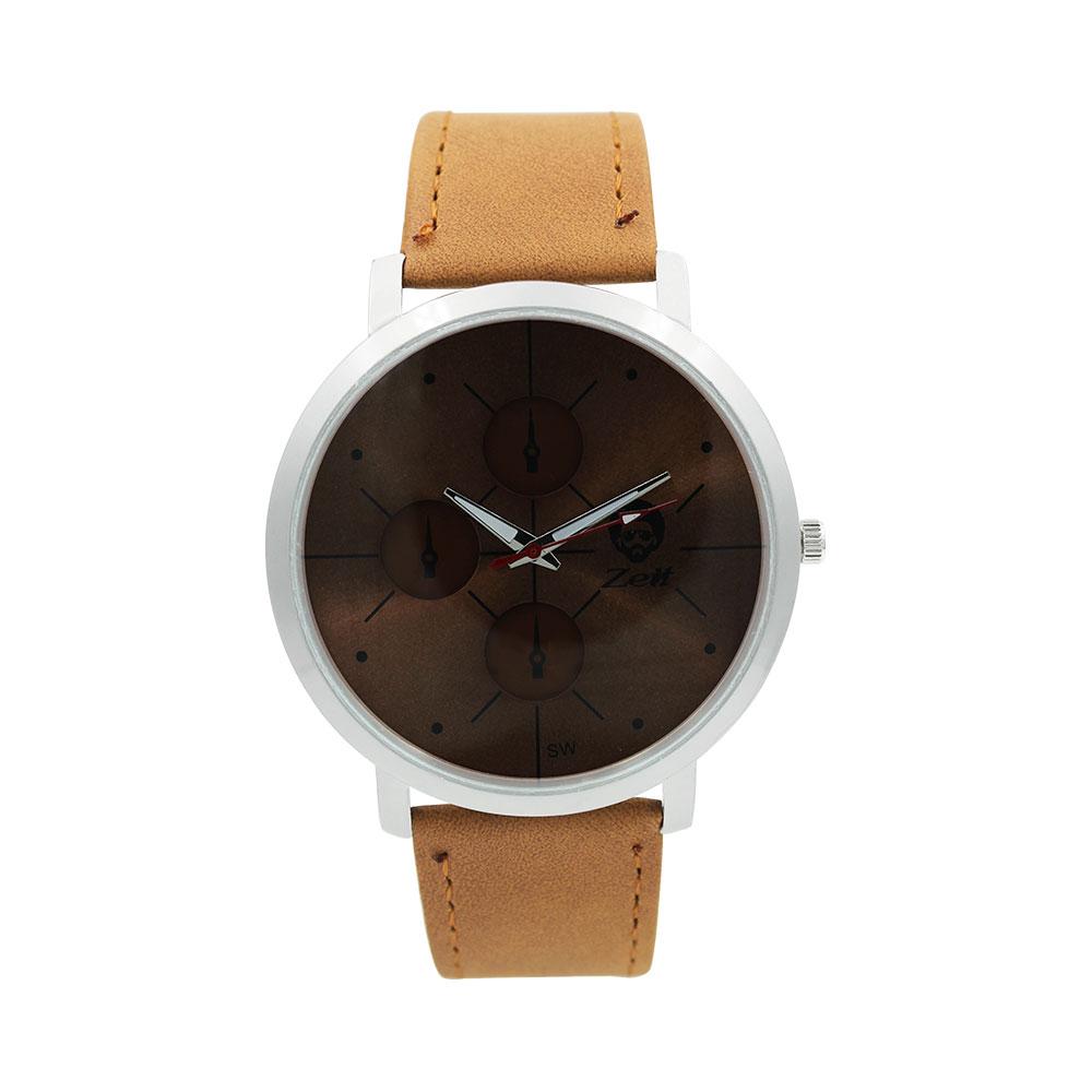 Reloj Zeit Hombre Tactopiel Camel Caja Plata - CB00019338