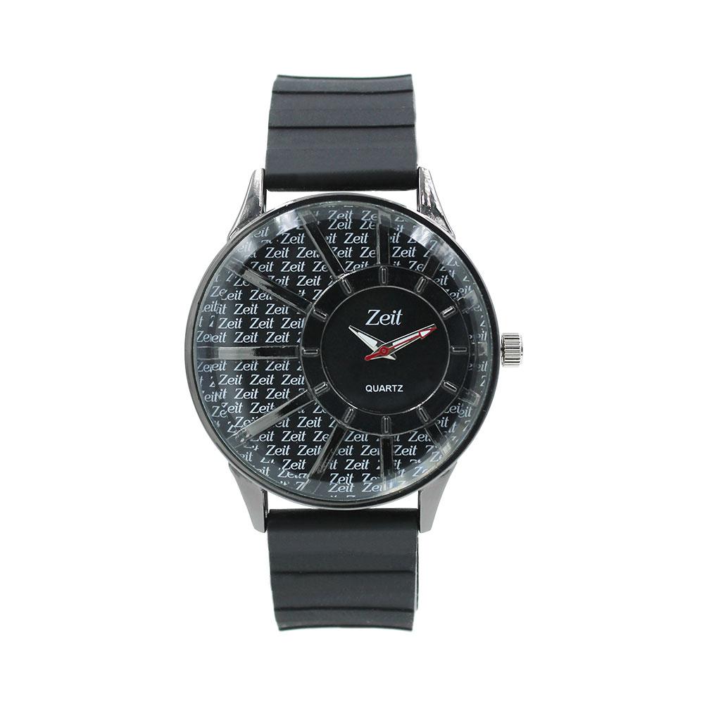 Reloj Zeit Hombre Caucho Negro Caja Negra - CB00019993