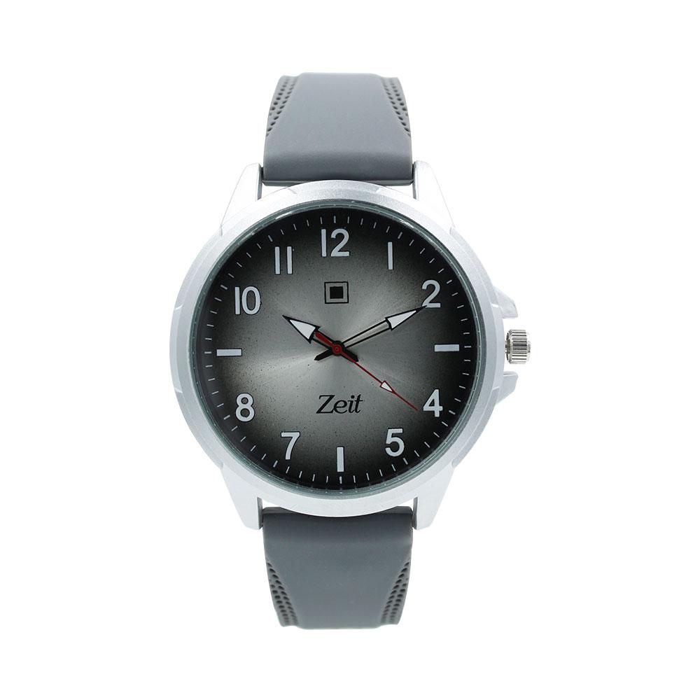 Reloj Zeit Hombre Caucho Gris Caja Negra - CB00020011
