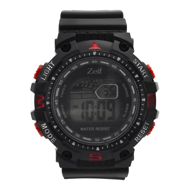 Reloj Zeit circular para Hombre tipo digital con detalles en rojo 3319-20477