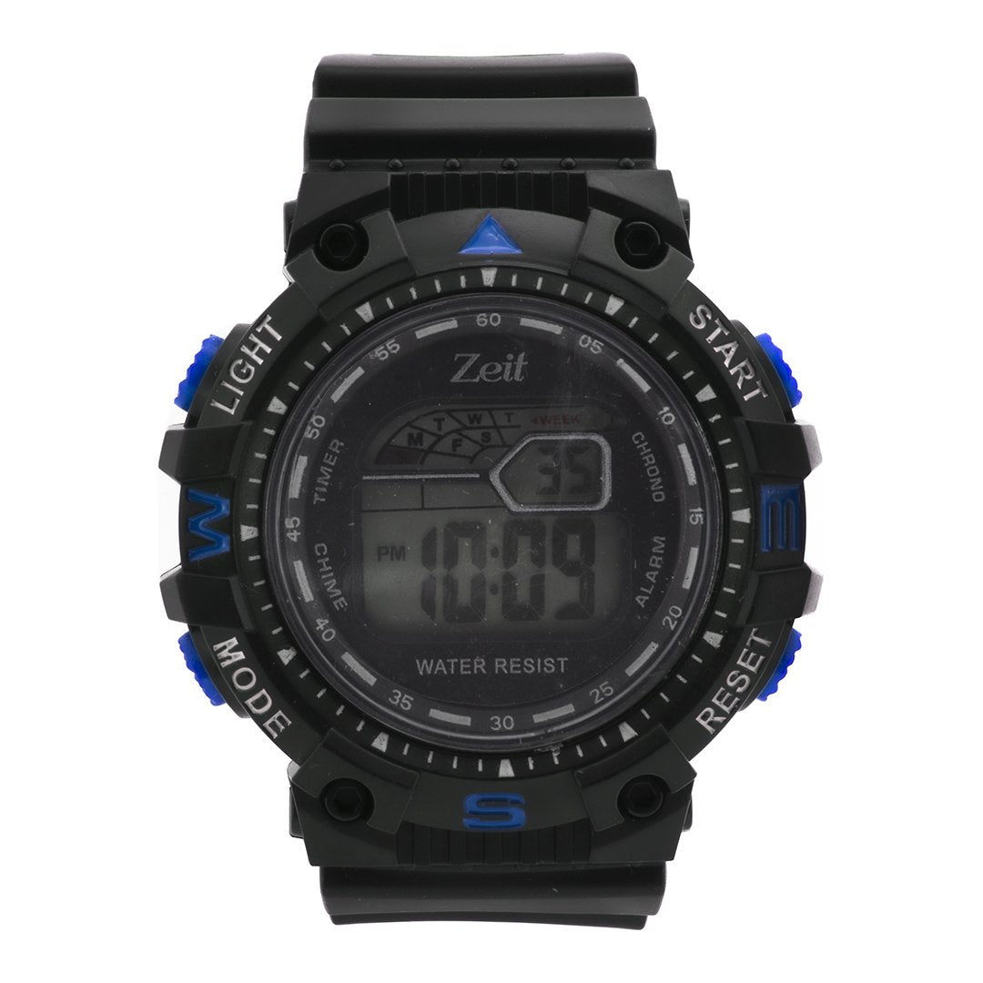 Reloj Zeit circular para Hombre tipo digital con detalles en azul 3319-20472