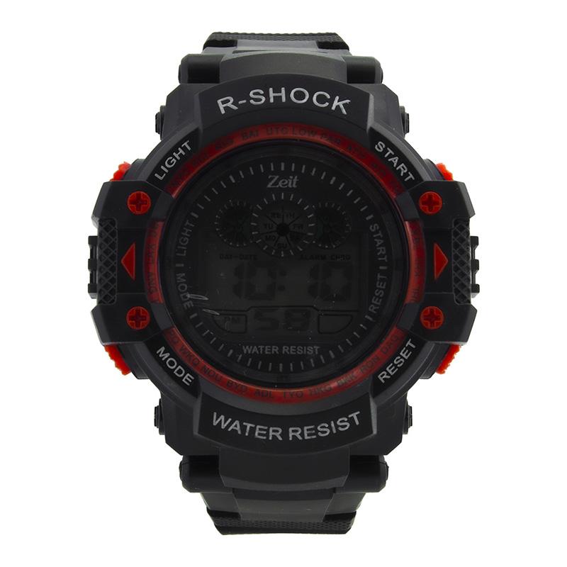 Reloj Zeit circular para Hombre tipo digital con detalles en rojo 3319-20477