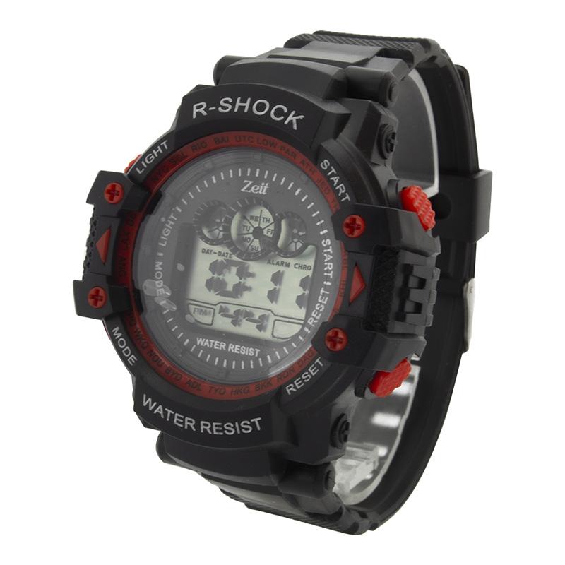 Reloj Zeit circular para Hombre tipo digital con detalles en rojo 3319-20477