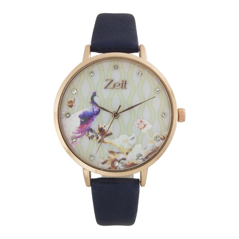 Reloj Zeit para Mujer tactopiel con gráfico floral y extensible lila 20848