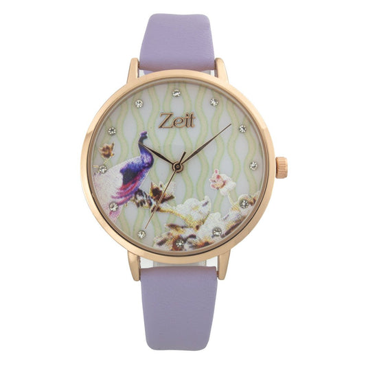 Reloj Zeit para Mujer tactopiel con gráfico floral y extensible lila 20848