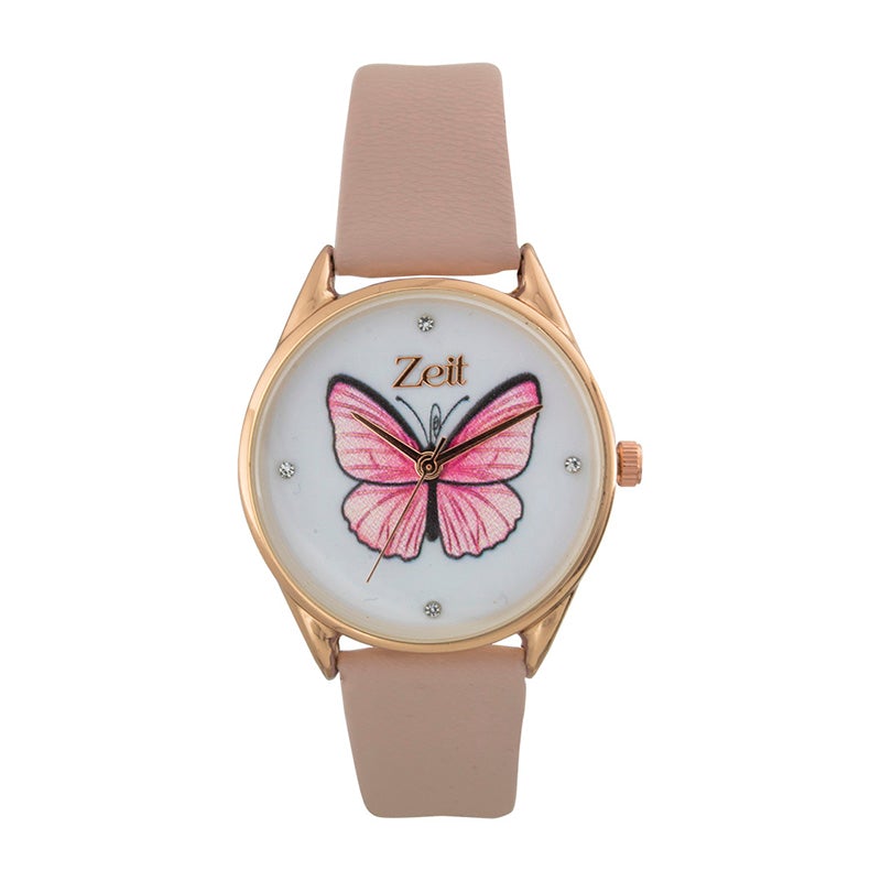 Reloj Zeit de Mujer tipo Análogo Tactopiel Carátula Mariposa