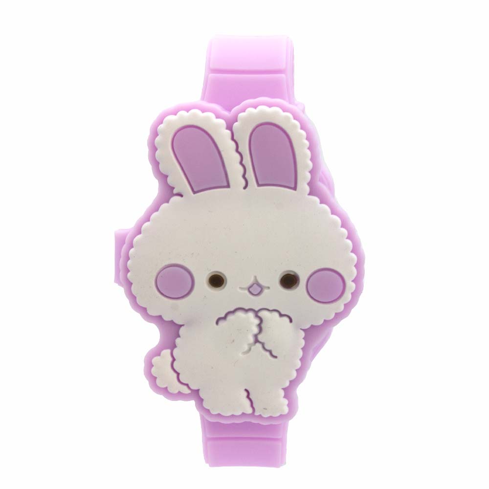 Reloj Zeit Infantil tipo Digital extensible plástico/ Tapadera de silicón con diseño de Conejo