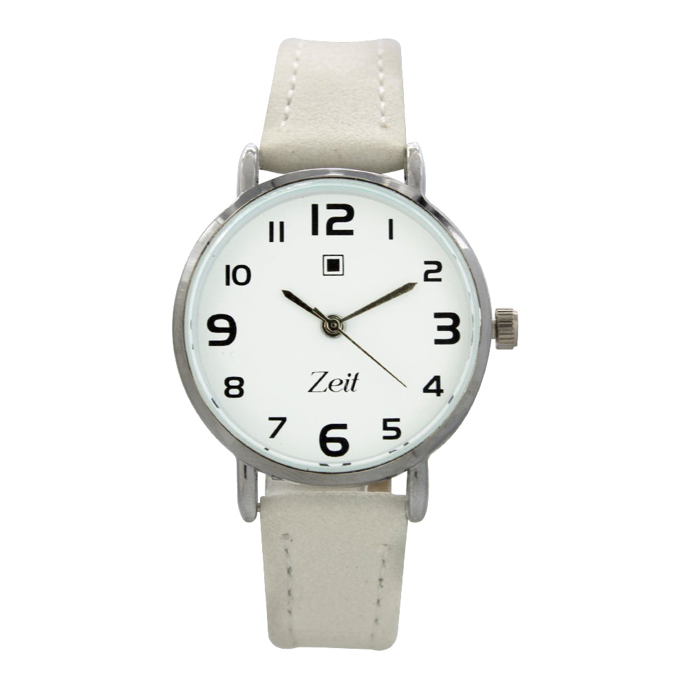 Reloj Zeit de Mujer tipo Análogo extensible Tactopiel color Rojo caja de Aleación en color Plateado y fijación de Hebilla.