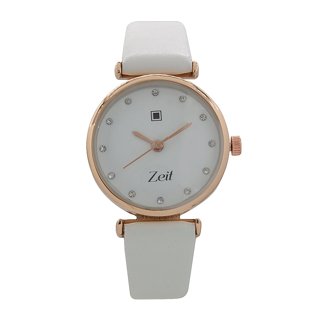 Reloj Zeit de Mujer tipo Análogo extensible Tactopiel color Caqui caja de Aleación en color Oro Rosa y fijación de Hebilla.