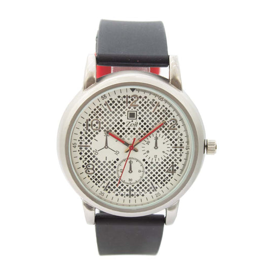 Reloj Zeit de Hombre tipo Análogo extensible Silicon color Blanco Fondo puenteado negro