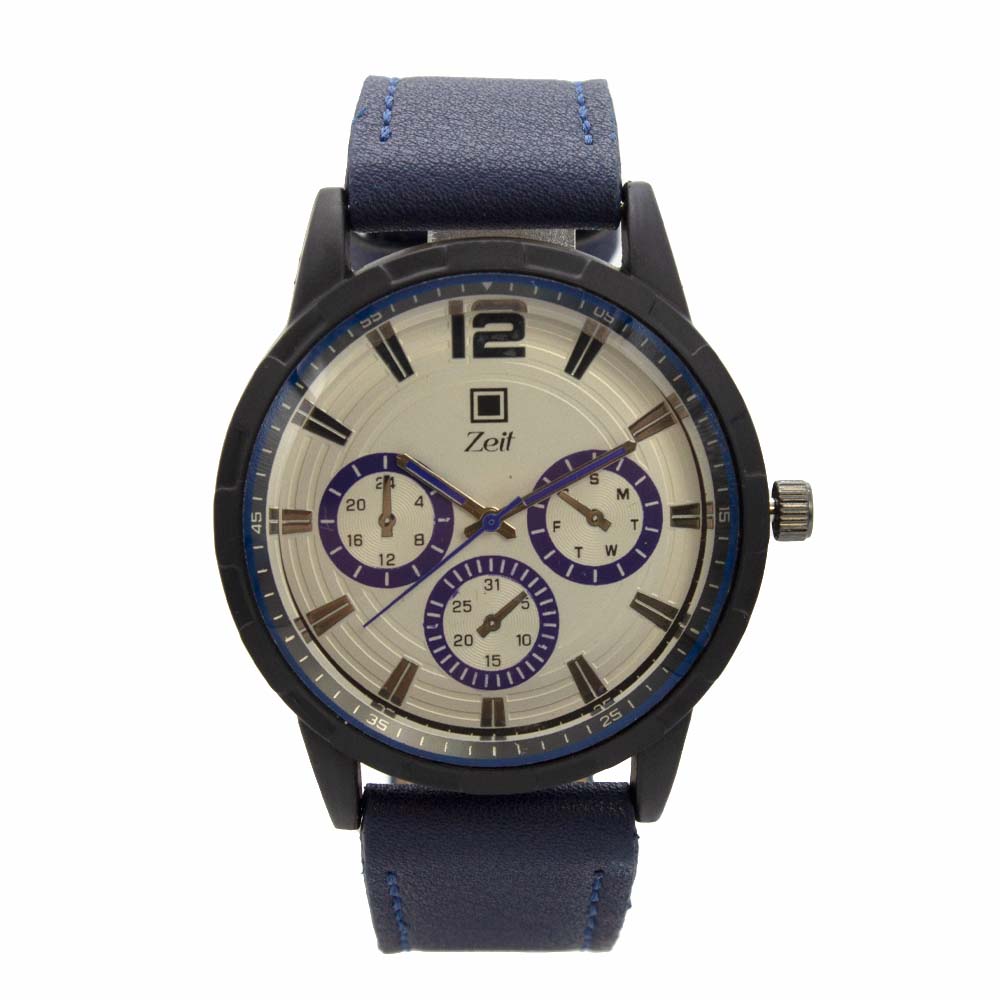 Reloj Zeit de Hombre tipo Análogo extensible Tactopiel color Negro/indicadores Rojos