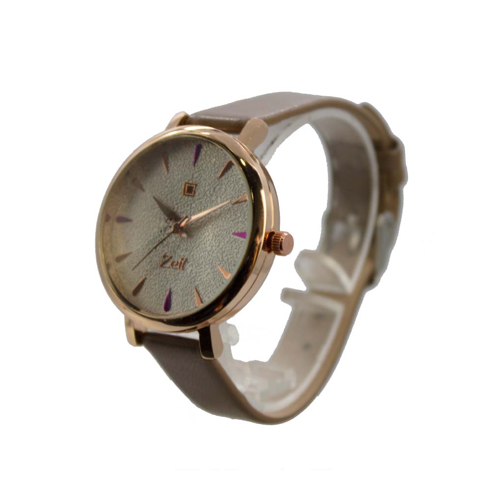 Reloj Zeit para Mujer con Indicadores Dorados y Morados
