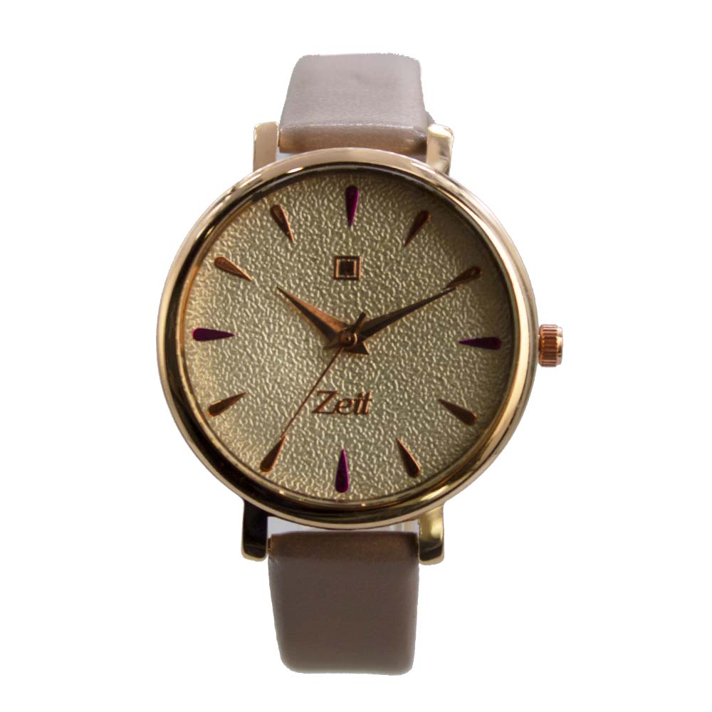 Reloj Zeit para Mujer con Indicadores Dorados y Morados
