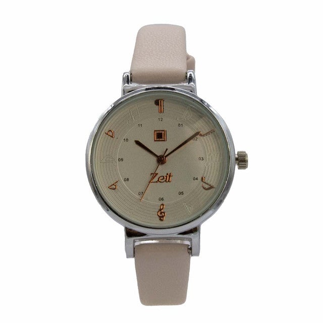 Reloj Zeit Mujer Analogo Verde Plateado/Silver Blanco