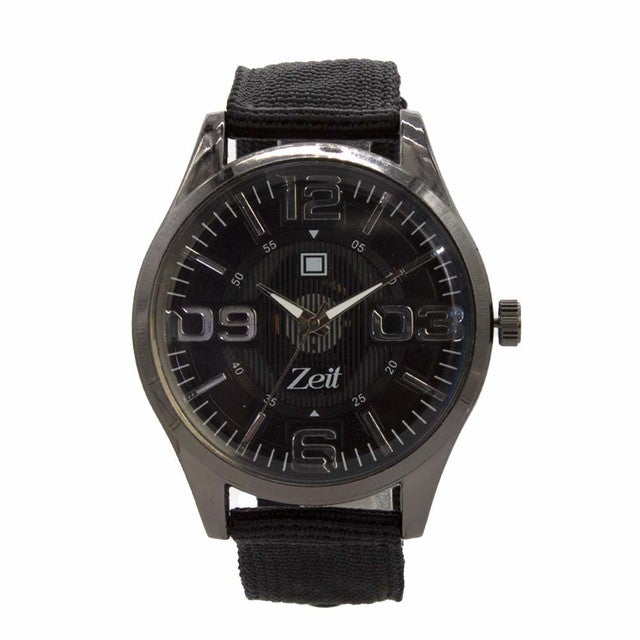 Reloj Zeit Hombre Analogo Negro Negro Negro