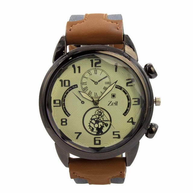 Reloj Zeit Hombre Analogo Cobre Negro Blanco