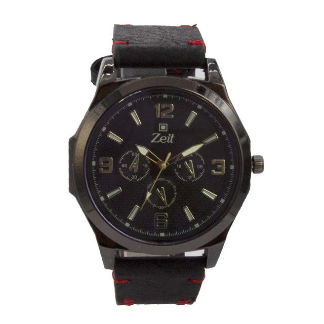 Reloj Zeit Hombre Analogo Negro Negro Azul marino
