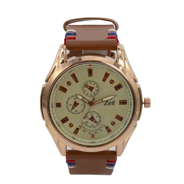 Reloj Zeit Hombre Analogo camello Rosa dorado/oro rosa Crema