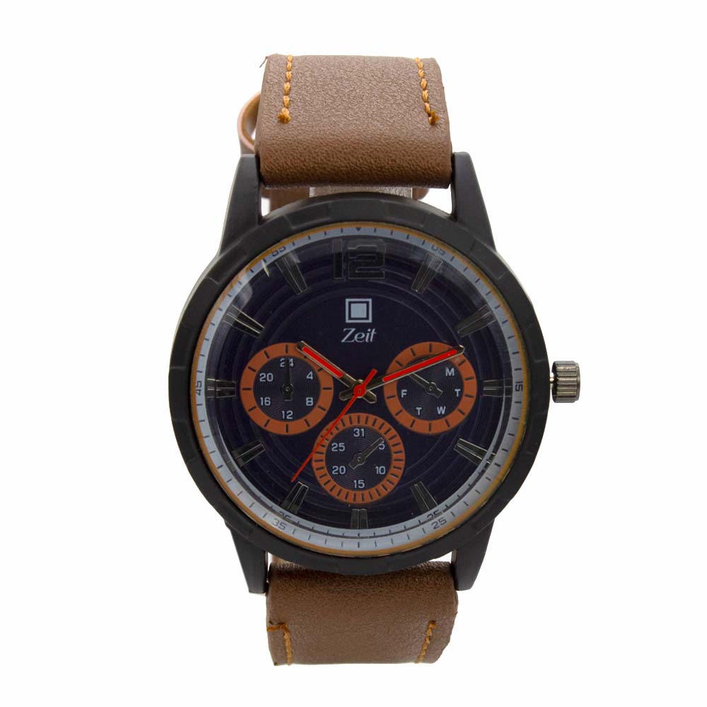 Reloj Zeit de Hombre tipo Análogo extensible Tactopiel color Negro/indicadores Rojos