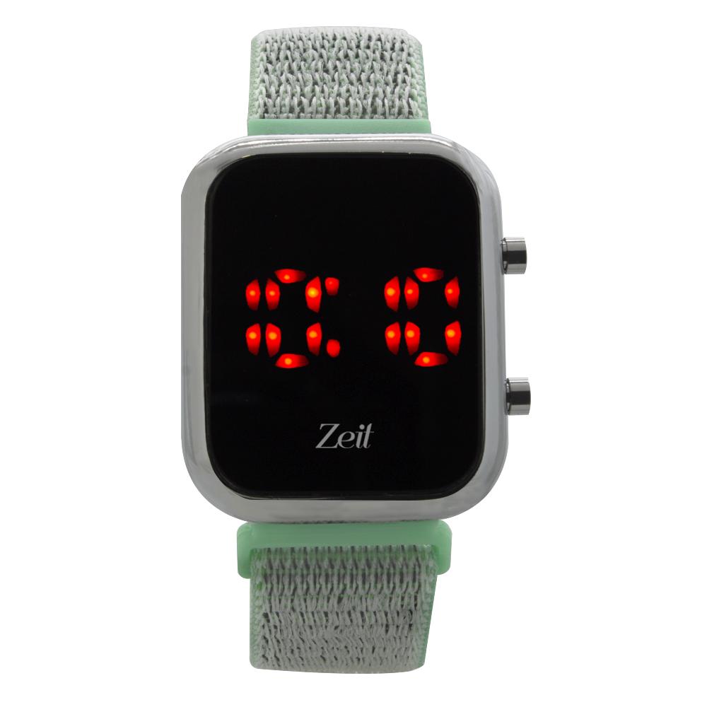 Reloj Zeit Digital Sin Género Velcro Multicolor Led Rojo