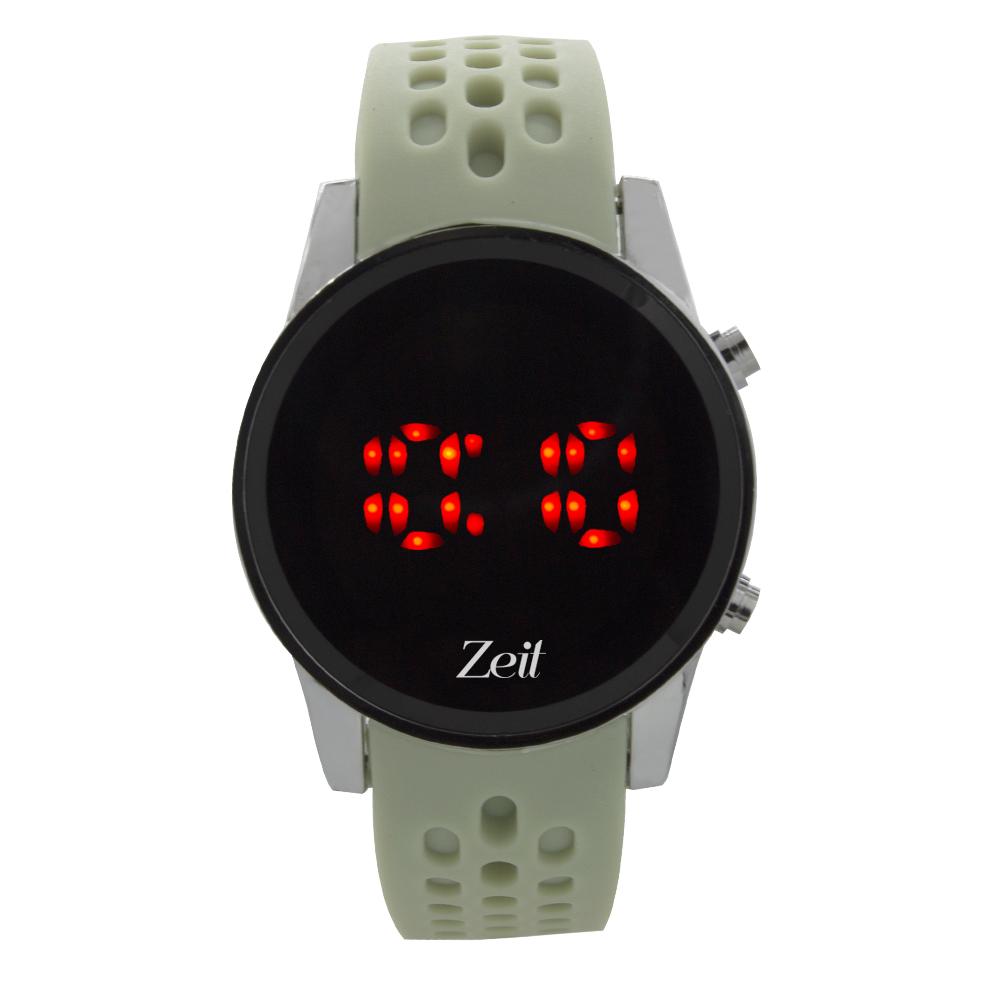 Reloj Zeit Digital Sin Género Silicón Lila Led Rojo