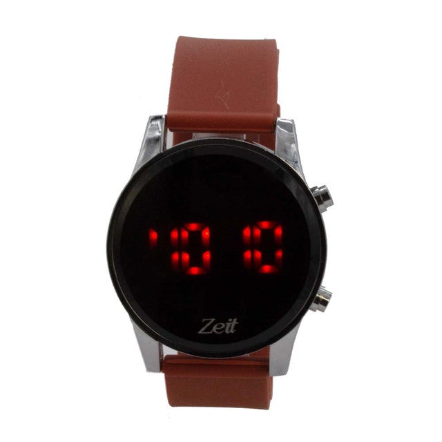 Reloj Zeit Sin género Digital Negro Plateado/Silver Negro