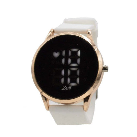 Reloj Zeit Sin género Digital Blanco Rosa Dorado/Oro Rosa Negro